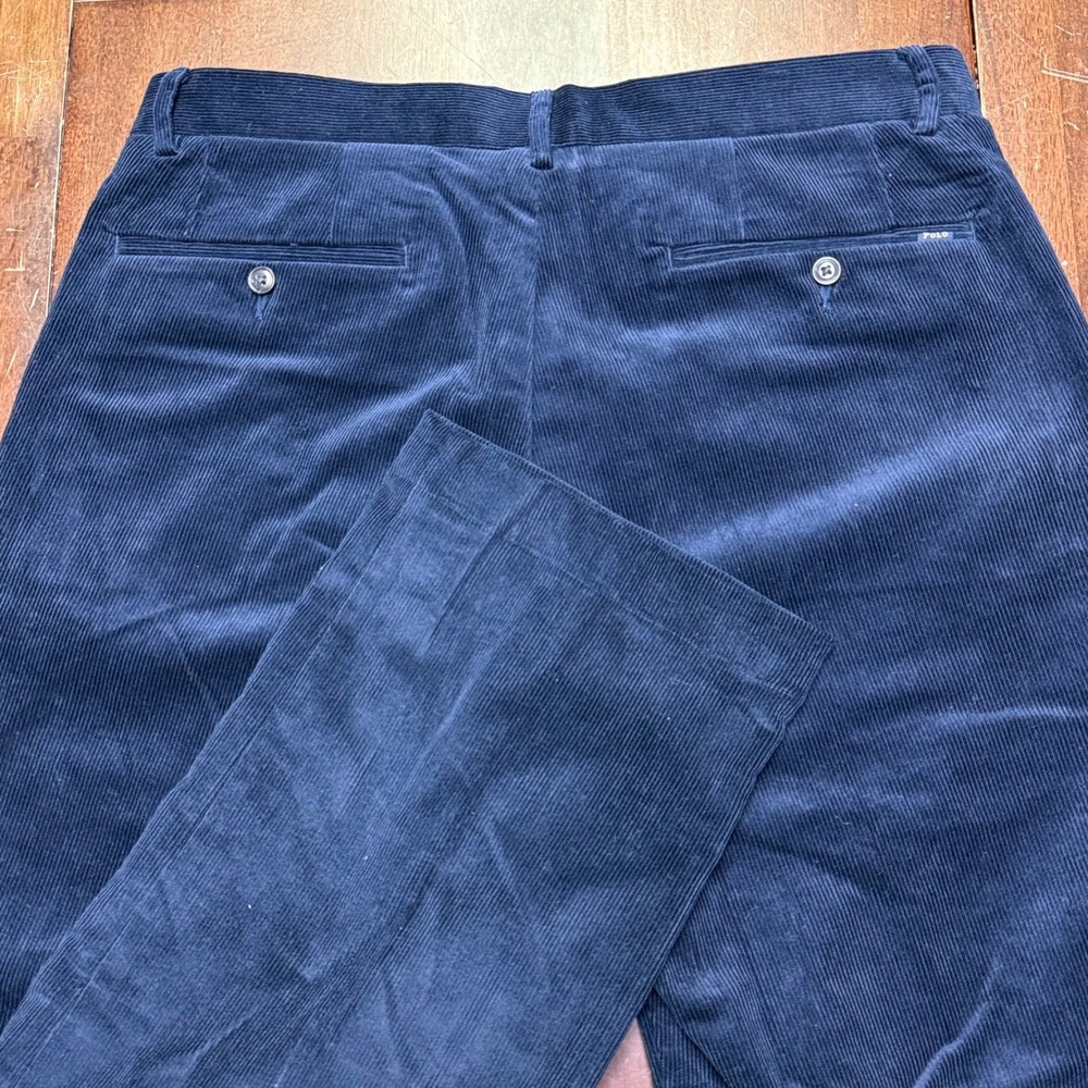 Polo Ralph Lauren Pants Mens Fits 32x30 Navy Blue Classic Fit Corduroy Stretch